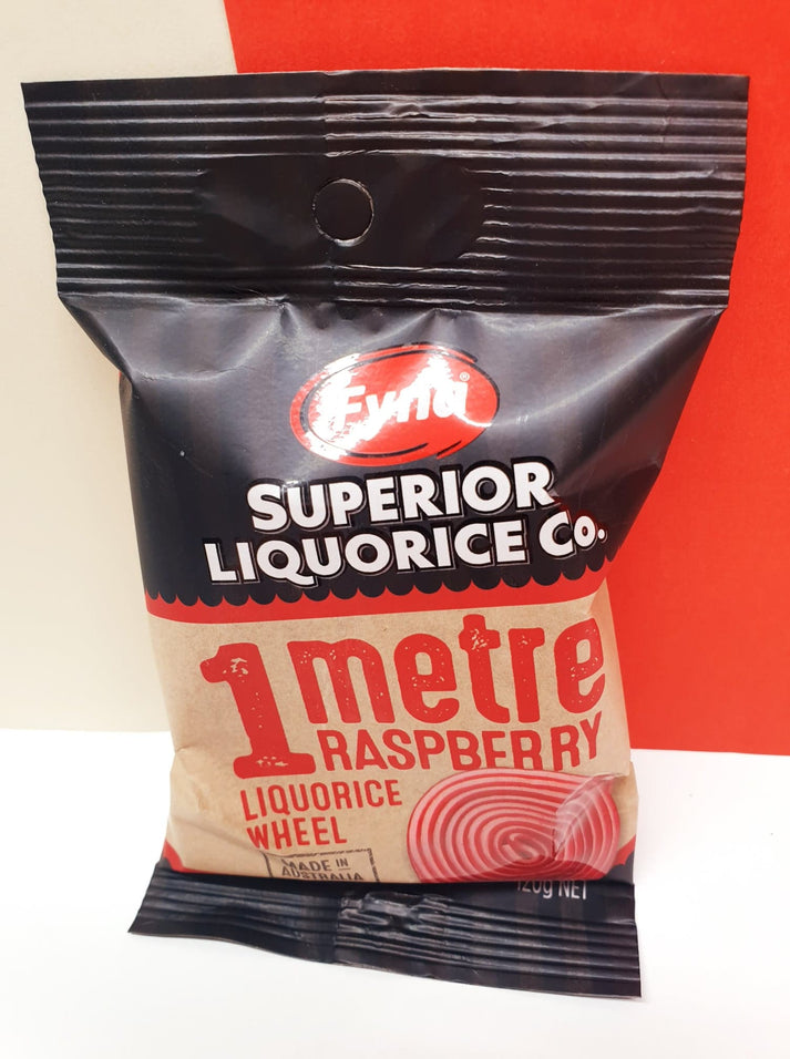 1 Meter Raspberry Licorice Wheel Hahndorf Sweets